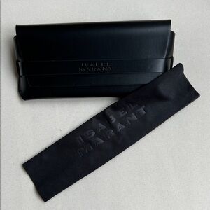 Isabel Marant Elegant Black Leather Sunglasses Case